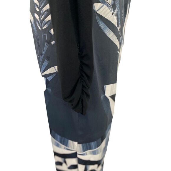 Karen Millen Sheath Dress Knee Length Navy Black Abstract Cocktail Size US 8 - Picture 6 of 13